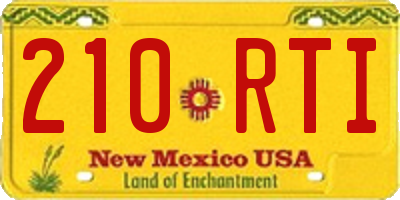 NM license plate 210RTI
