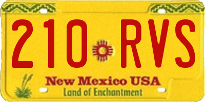 NM license plate 210RVS