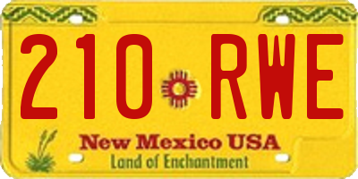 NM license plate 210RWE