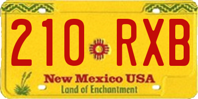 NM license plate 210RXB