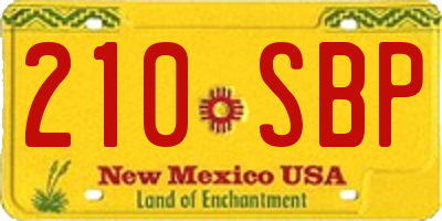 NM license plate 210SBP