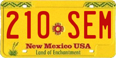NM license plate 210SEM