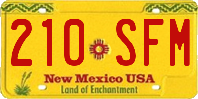 NM license plate 210SFM