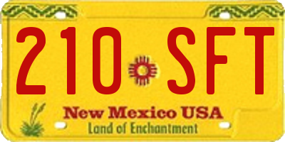 NM license plate 210SFT