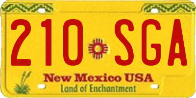 NM license plate 210SGA