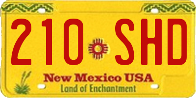 NM license plate 210SHD