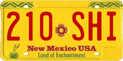 NM license plate 210SHI