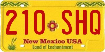 NM license plate 210SHQ