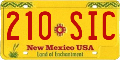 NM license plate 210SIC