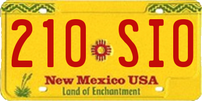 NM license plate 210SIO