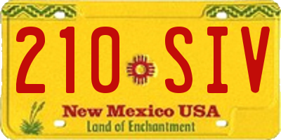 NM license plate 210SIV