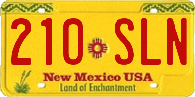 NM license plate 210SLN