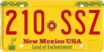 NM license plate 210SSZ