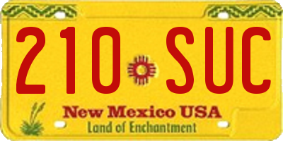 NM license plate 210SUC
