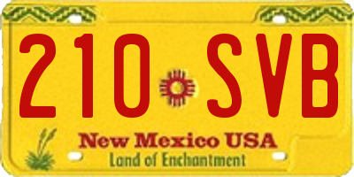 NM license plate 210SVB