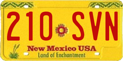 NM license plate 210SVN