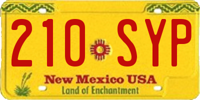 NM license plate 210SYP