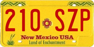 NM license plate 210SZP