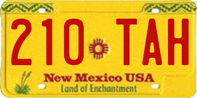 NM license plate 210TAH