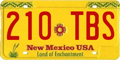 NM license plate 210TBS