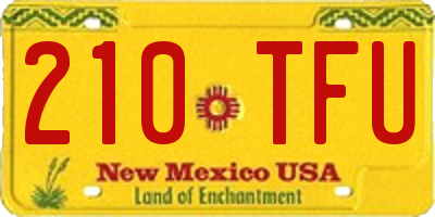 NM license plate 210TFU