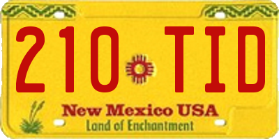 NM license plate 210TID