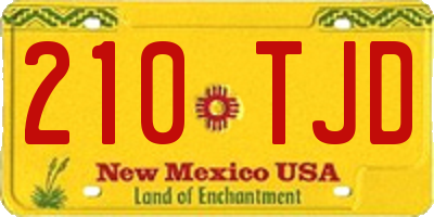 NM license plate 210TJD