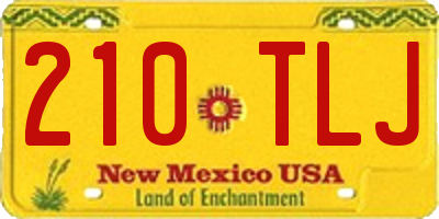 NM license plate 210TLJ