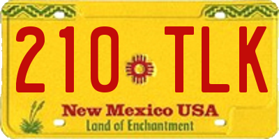 NM license plate 210TLK