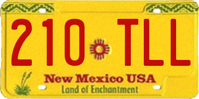 NM license plate 210TLL