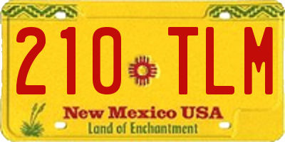 NM license plate 210TLM