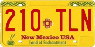 NM license plate 210TLN