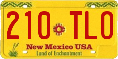 NM license plate 210TLO