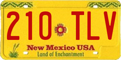 NM license plate 210TLV