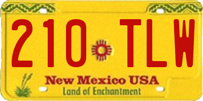 NM license plate 210TLW