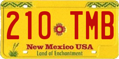 NM license plate 210TMB