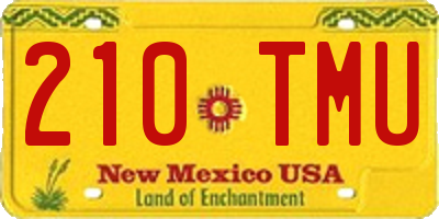 NM license plate 210TMU