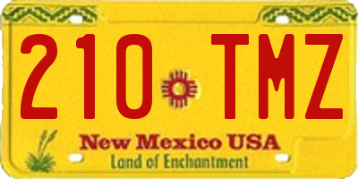 NM license plate 210TMZ