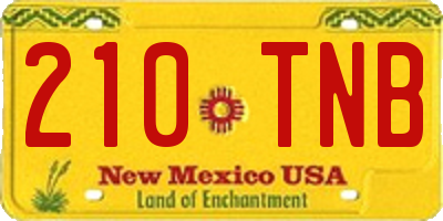 NM license plate 210TNB