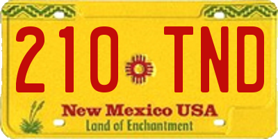 NM license plate 210TND