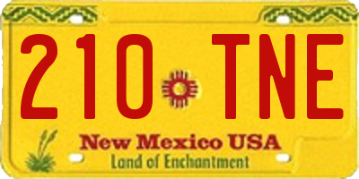 NM license plate 210TNE