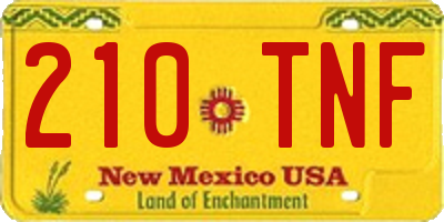 NM license plate 210TNF