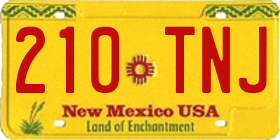 NM license plate 210TNJ