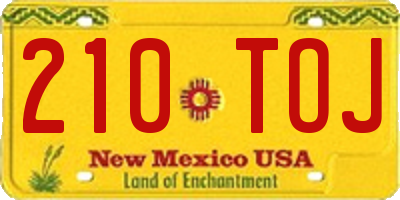 NM license plate 210TOJ
