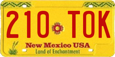 NM license plate 210TOK