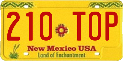 NM license plate 210TOP