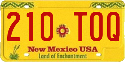 NM license plate 210TOQ