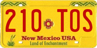 NM license plate 210TOS