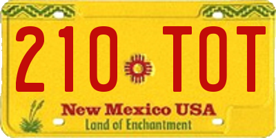 NM license plate 210TOT