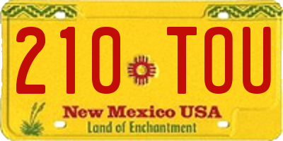 NM license plate 210TOU